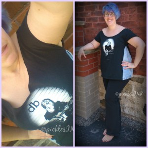 Too small t-shirt + old ripped jeans = simple 30 minute refashion #DIY www.picklesINK.com