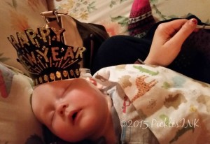 Baby William, asleep with excitement - New Year's with #TeamPickles www.picklesINK.com